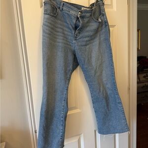 Madewell Light Blue ankle Flare Jeans raw hem